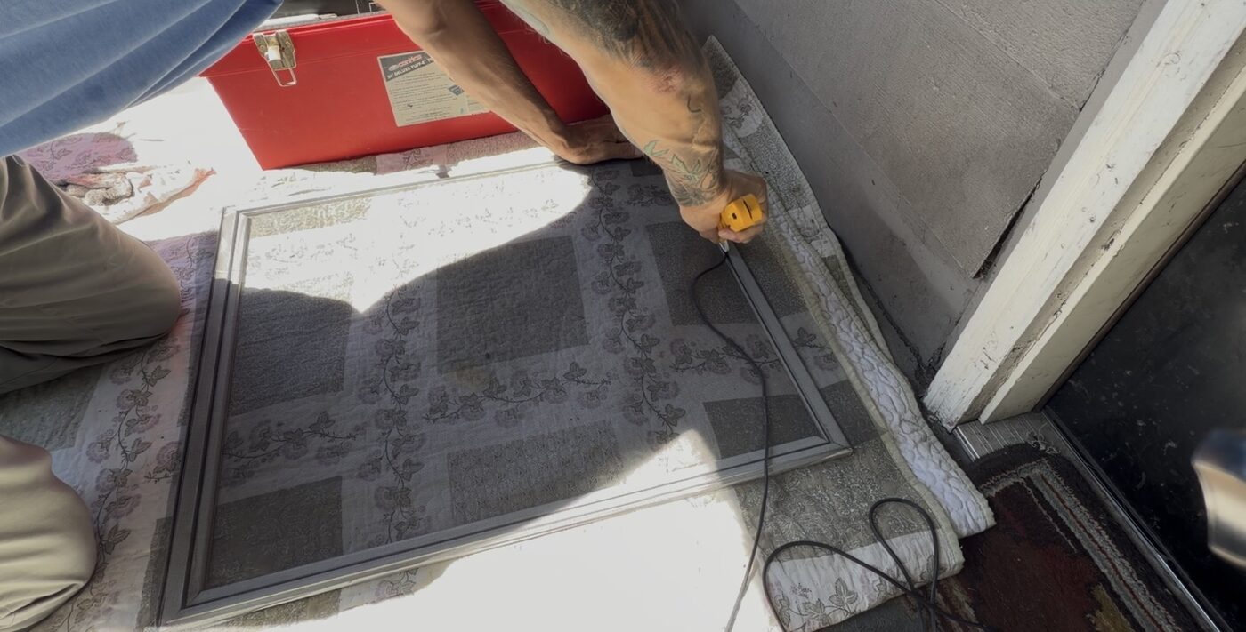Installing new screen mesh into a window frame